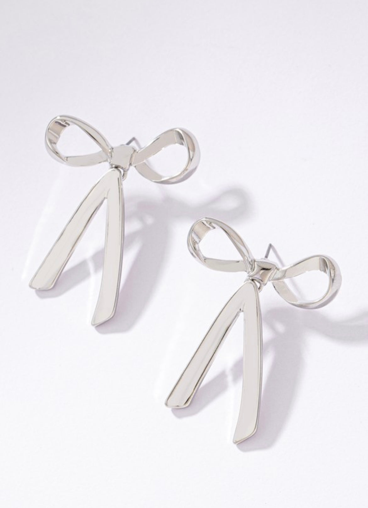 Bow Earrings - Silver