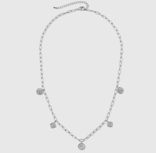 Medallion Link Necklace - Silver