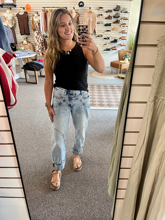 Dani High Rise Barrel Jeans