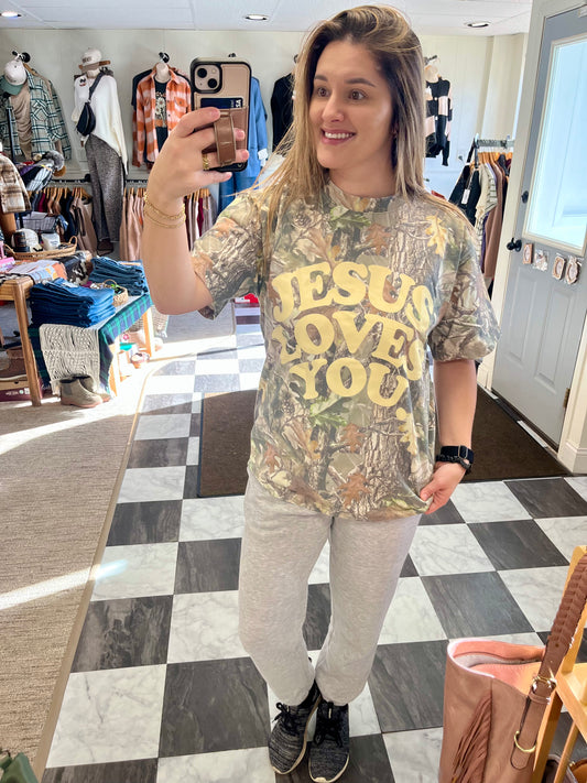 Jesus Loves You Tee - Camo