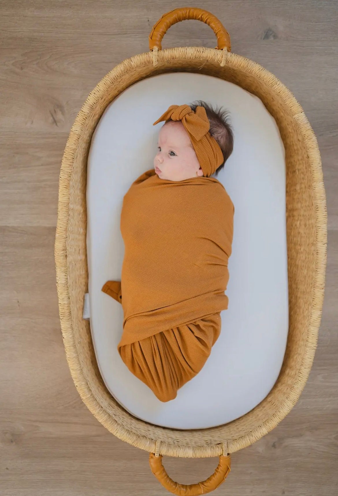 Camel Ribbed Bamboo Swaddle