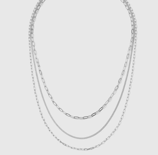 Multi Layer Delicate Necklace - Silver