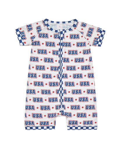 Bamboo Shorty Romper | USA