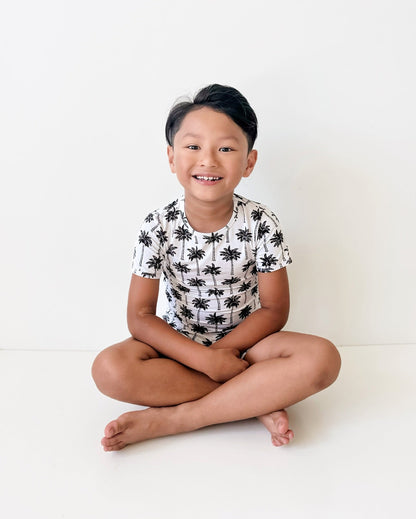 Bamboo Shorts Set | Palm Style White