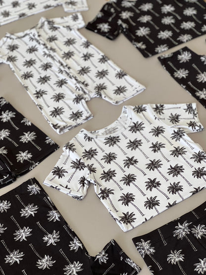 Bamboo Shorts Set | Palm Style White