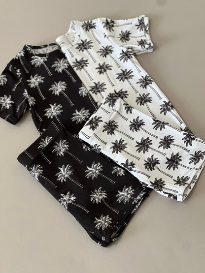 Bamboo Shorts Set | Palm Style White