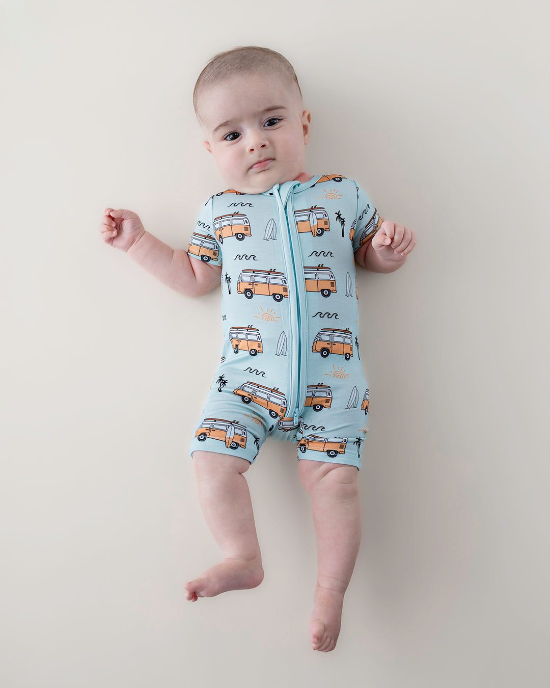 Bamboo Shorty Romper | Retro Beach