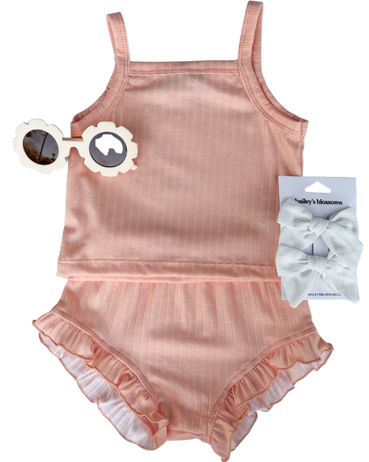 Luna Top & Bloomer Set - Apricot Sand