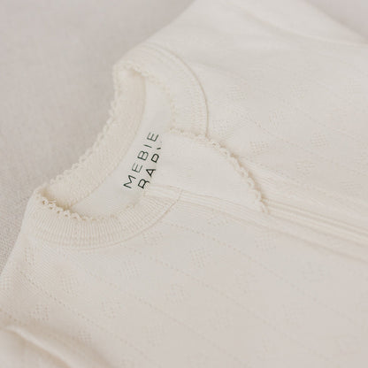 Cream Pointelle Cotton Zipper