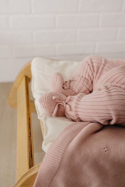 Blush Pink Knit Booties