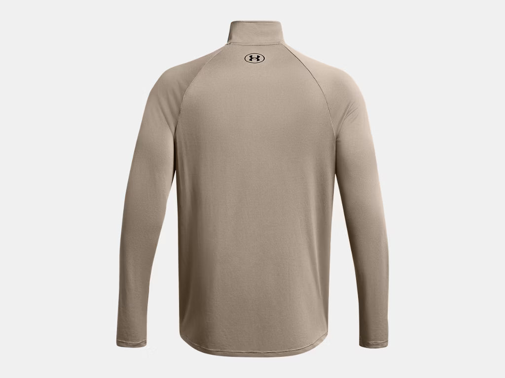 UA Tech Men's 1/2 Zip Long Sleeve - Taupe Dusk/Black