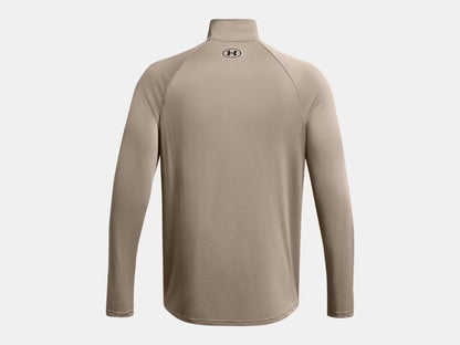 UA Tech Men's 1/2 Zip Long Sleeve - Taupe Dusk/Black