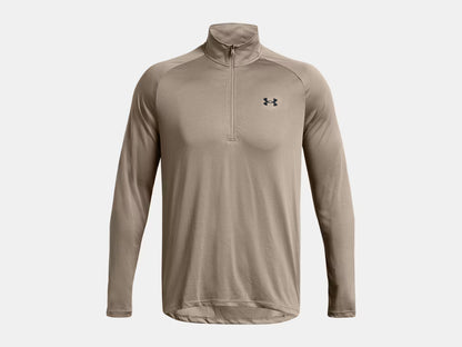 UA Tech Men's 1/2 Zip Long Sleeve - Taupe Dusk/Black