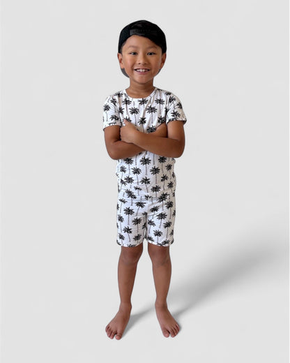 Bamboo Shorts Set | Palm Style White