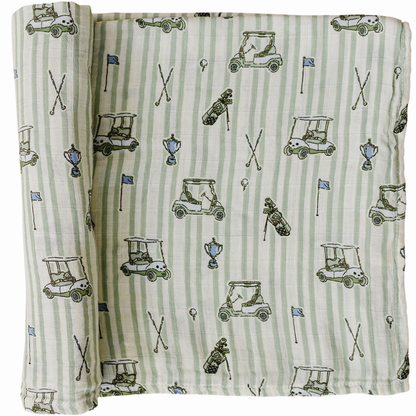 Tee Time Muslin Swaddle Blanket