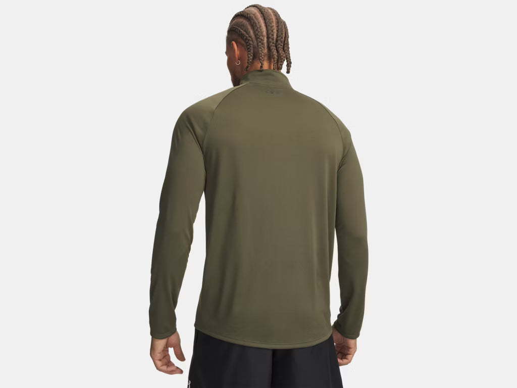 UA Tech Men's 1/2 Zip Long Sleeve - Marine OD Green/Black