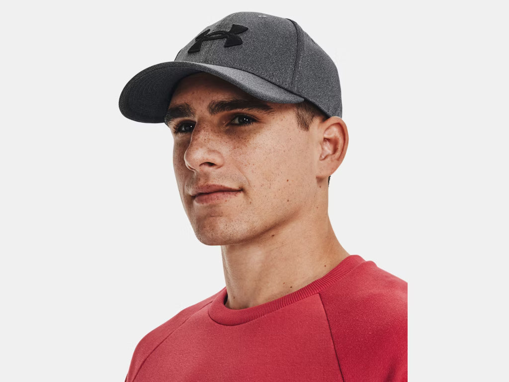 UA Blitzing Low Men's Stretch Fit Cap - Static Grey/Black