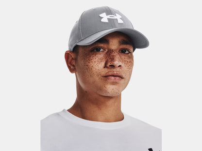 UA Blitzing Low Men's Stretch Fit Cap - Steel/White