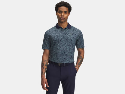 UA Matchplay Printed Men's Polo - Midnight Navy/Jasper Blue