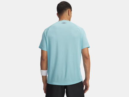 UA Tech Textured Men's Short Sleeve - Blue Haze/Black