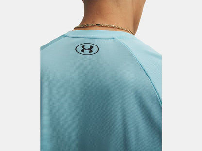 UA Tech Textured Men's Short Sleeve - Blue Haze/Black