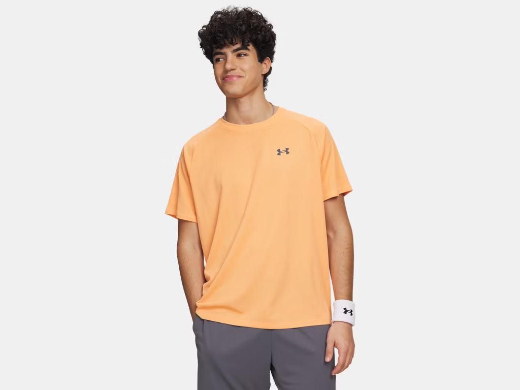 UA Tech Textured Men's Short Sleeve - Orange Bloc/Castlerock