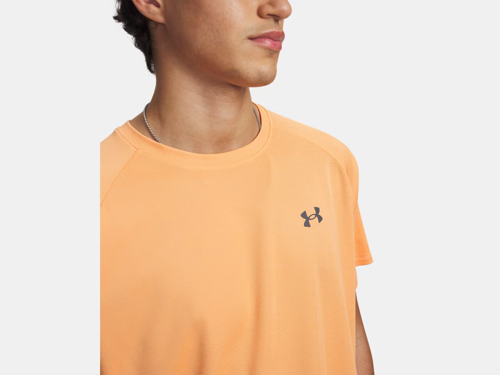UA Tech Textured Men's Short Sleeve - Orange Bloc/Castlerock