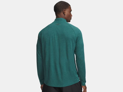 UA Tech Textured Men's 1/2 Zip - Rack Green/Black