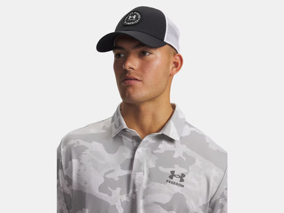 UA Freedom Mid Men's Trucker Hat - Black/White