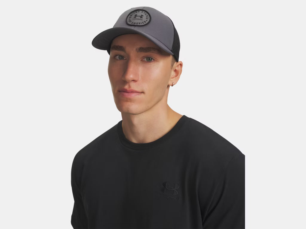 UA Freedom Mid Men's Trucker Hat - Castlerock/Black