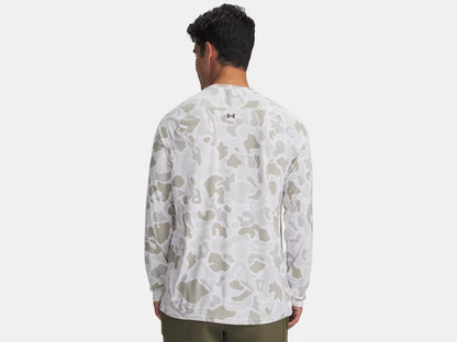 UA Fish Elite Printed Men's Long Sleeve - White/Castlerock