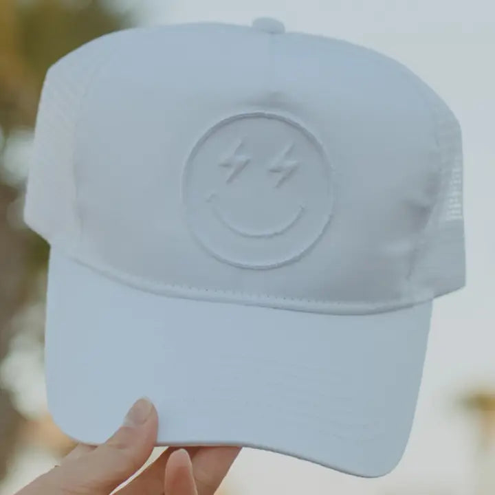 White Lightning Happy Face Trucker Hat