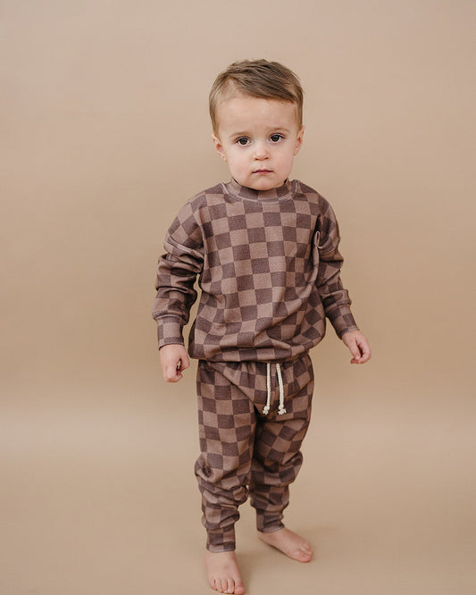 Jogger Set | Espresso Checkered