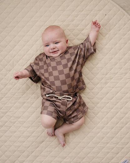 Shorts Set | Espresso Checkered