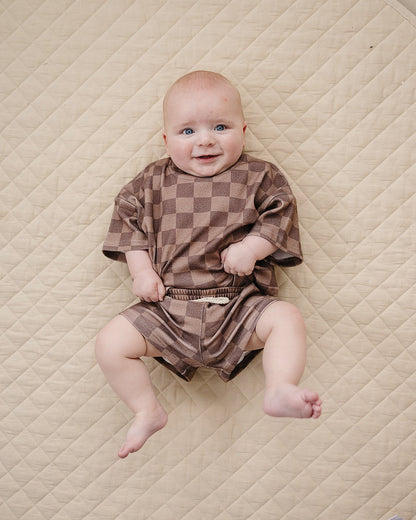 Shorts Set | Espresso Checkered