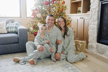 Adult Green Stripe Lounge Set