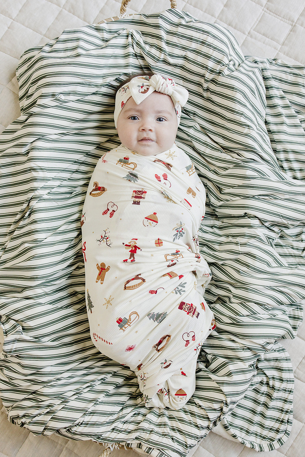 Merry & Bright Ribbed Bamboo Swaddle
