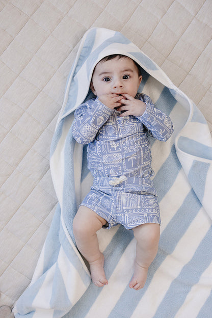 Blue Beach Long Sleeve Swim Set