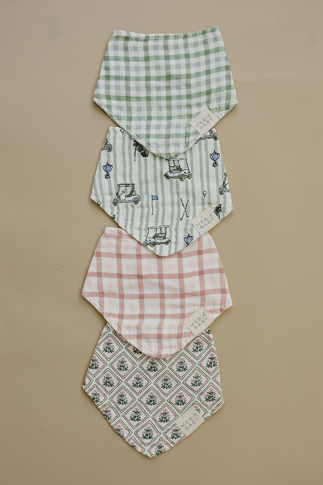 Green Gingham Classic Muslin Bib