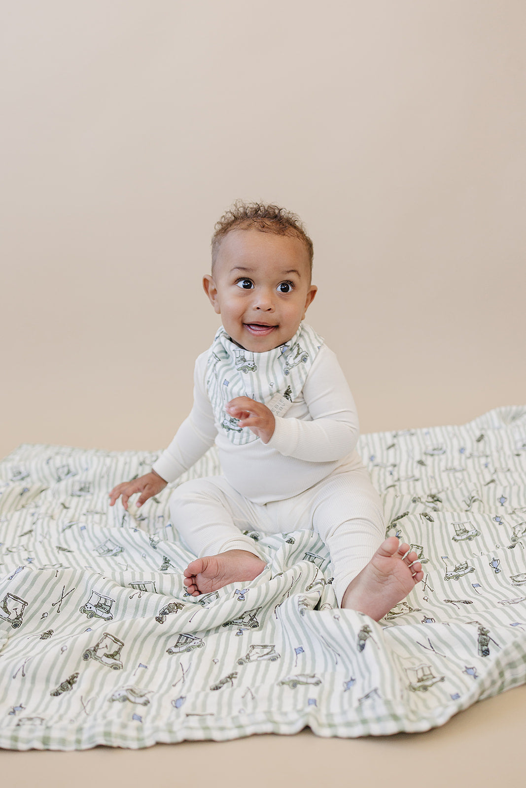 Tee Time + Green Gingham Muslin Quilt