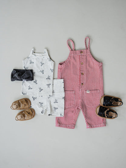 Red Stripe Overalls