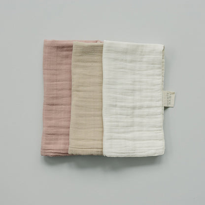 Dusty Rose Muslin Burp Cloth