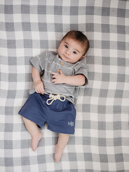 Navy Pocket Cotton Shorts