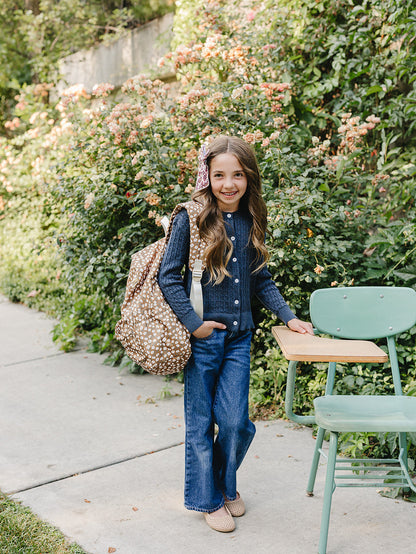 Navy Cable Knit Cardigan