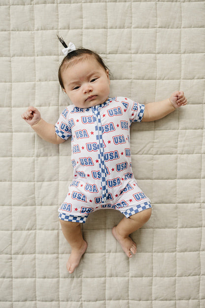 Bamboo Shorty Romper | USA