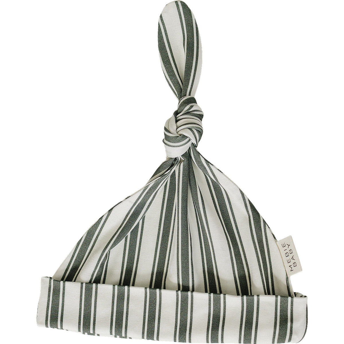 Green Stripe Bamboo Newborn Knot Hat