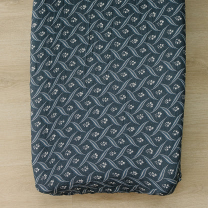 Navy Berry Muslin Changing Pad Cover