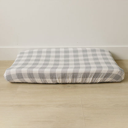 Coastal Plaid Muslin Changing Pad Cover