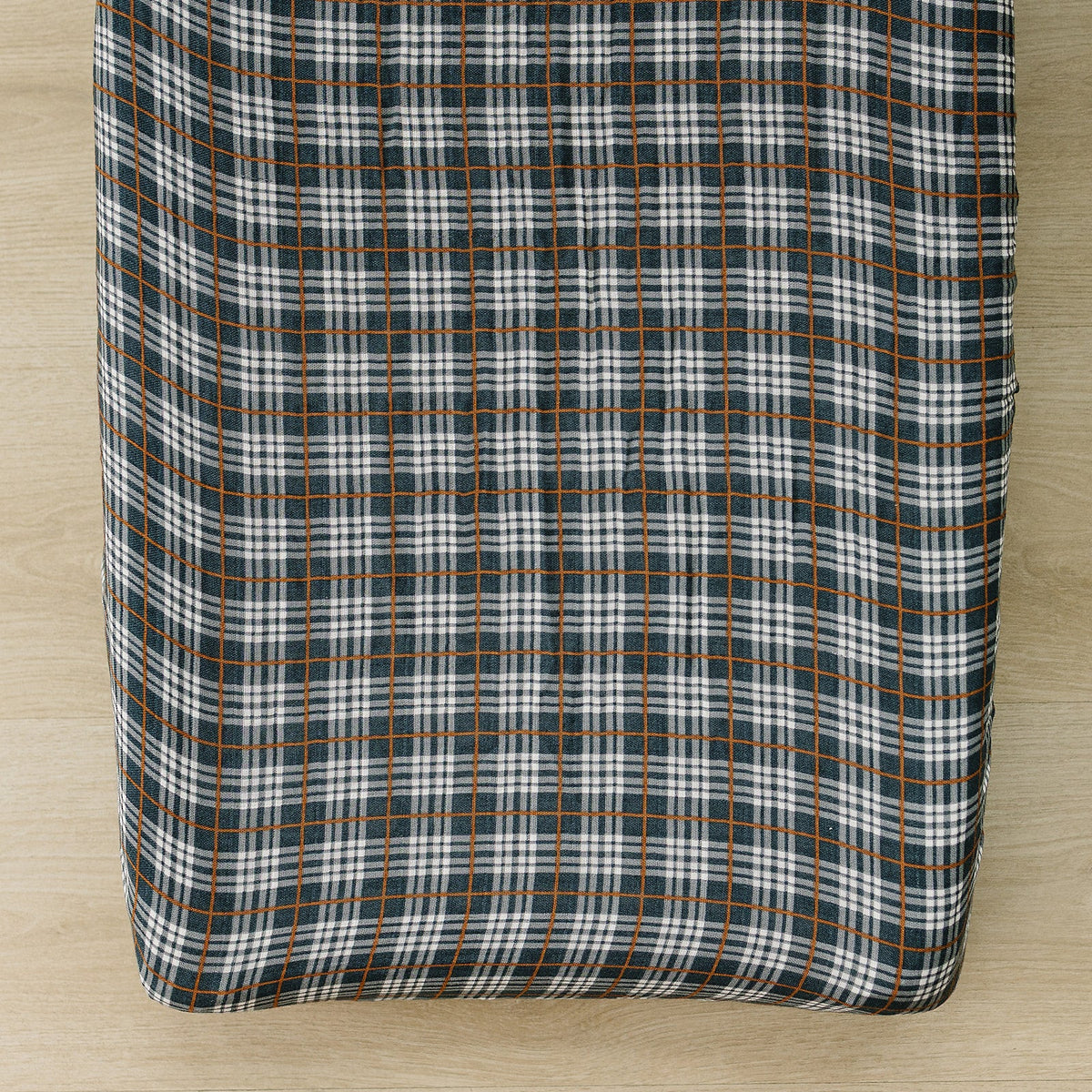 Navy Plaid Muslin Changing Pad Cover