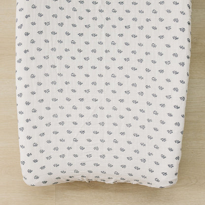 Cream Berry Muslin Changing Pad Cover